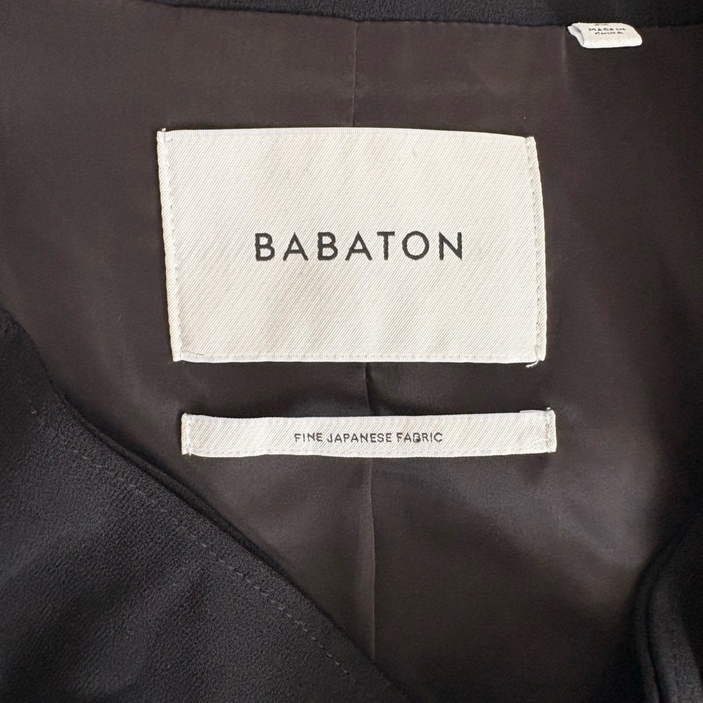 BABATON - Black Sleeveless Drape Front Belted Vest Trench Style - Picture 3 of 6